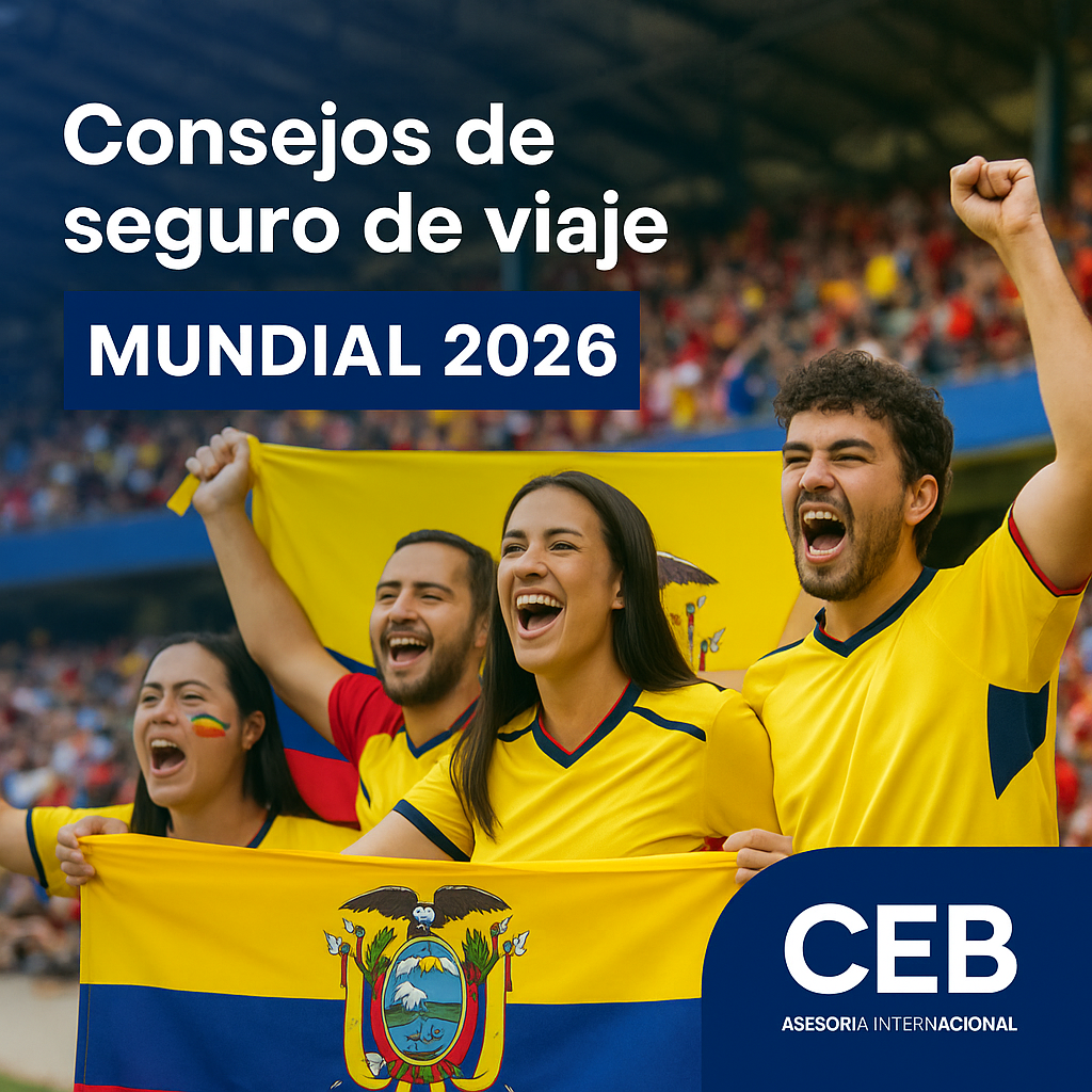 Hinchas ecuatorianos celebrando en un estadio del Mundial 2026 – Ecuador Mundial 2026